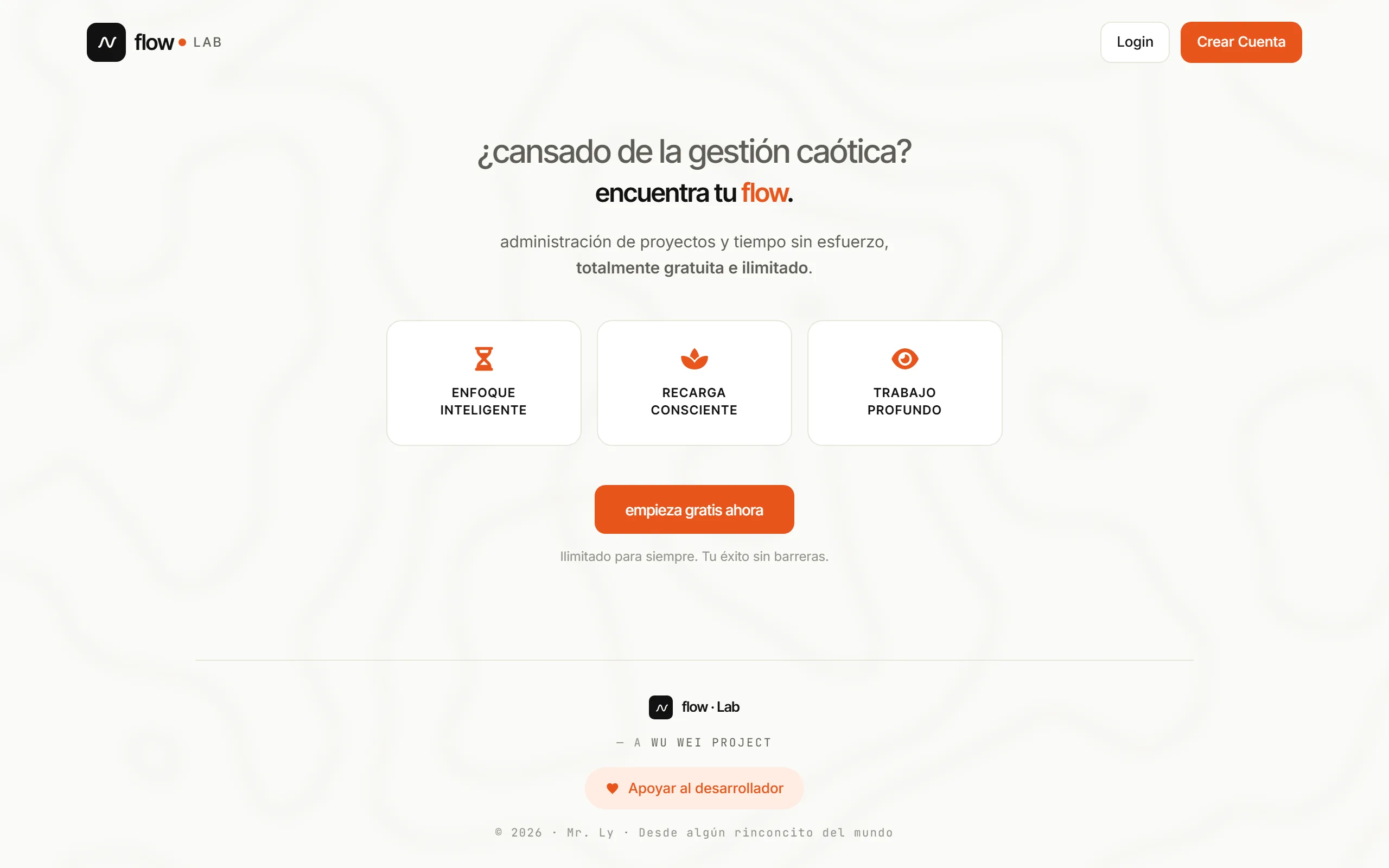 Captura del sitio FlowLab