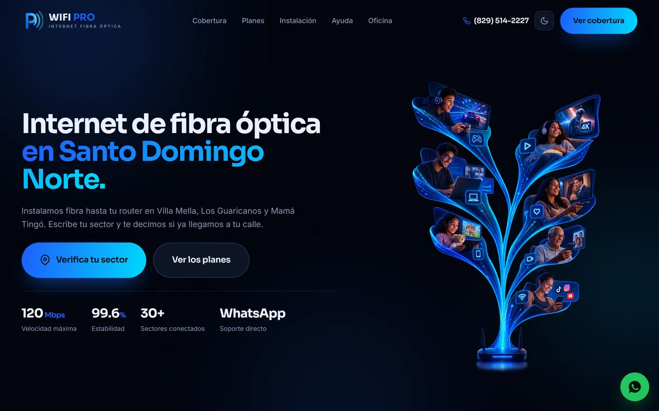 Captura del sitio Wifi Pro